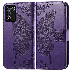 Coque Portefeuille Papillon Livre Cuir Etui Clapet pour Realme 9 SE 5G Violet