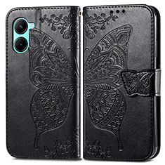 Coque Portefeuille Papillon Livre Cuir Etui Clapet pour Realme C33 Noir