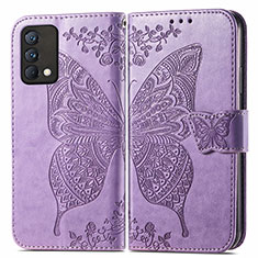 Coque Portefeuille Papillon Livre Cuir Etui Clapet pour Realme GT Master 5G Violet Clair