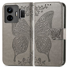 Coque Portefeuille Papillon Livre Cuir Etui Clapet pour Realme GT Neo5 240W 5G Gris