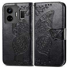 Coque Portefeuille Papillon Livre Cuir Etui Clapet pour Realme GT Neo5 240W 5G Noir