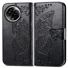 Coque Portefeuille Papillon Livre Cuir Etui Clapet pour Realme V50s 5G Noir