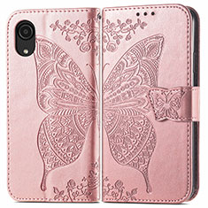 Coque Portefeuille Papillon Livre Cuir Etui Clapet pour Samsung Galaxy A03 Core Rose