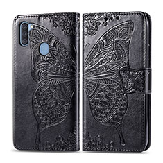 Coque Portefeuille Papillon Livre Cuir Etui Clapet pour Samsung Galaxy A11 Noir