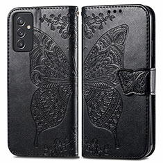 Coque Portefeuille Papillon Livre Cuir Etui Clapet pour Samsung Galaxy A15 4G Noir