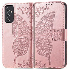 Coque Portefeuille Papillon Livre Cuir Etui Clapet pour Samsung Galaxy A15 LTE Rose