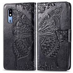 Coque Portefeuille Papillon Livre Cuir Etui Clapet pour Samsung Galaxy A2 Core A260F A260G Noir