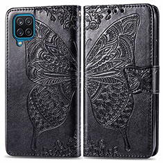 Coque Portefeuille Papillon Livre Cuir Etui Clapet pour Samsung Galaxy A22 4G Noir