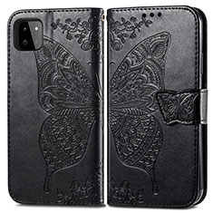 Coque Portefeuille Papillon Livre Cuir Etui Clapet pour Samsung Galaxy A22 5G Noir