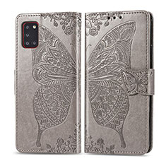 Coque Portefeuille Papillon Livre Cuir Etui Clapet pour Samsung Galaxy A31 Gris