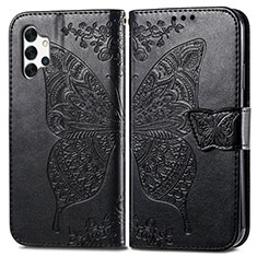 Coque Portefeuille Papillon Livre Cuir Etui Clapet pour Samsung Galaxy A32 5G Noir