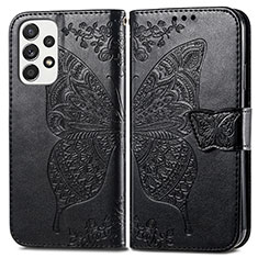 Coque Portefeuille Papillon Livre Cuir Etui Clapet pour Samsung Galaxy A33 5G Noir