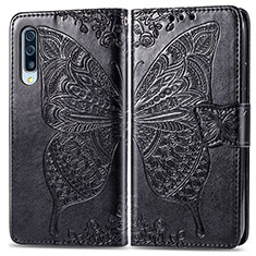 Coque Portefeuille Papillon Livre Cuir Etui Clapet pour Samsung Galaxy A70 Noir