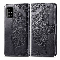 Coque Portefeuille Papillon Livre Cuir Etui Clapet pour Samsung Galaxy A71 5G Noir