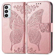 Coque Portefeuille Papillon Livre Cuir Etui Clapet pour Samsung Galaxy F23 5G Rose
