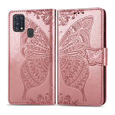 Coque Portefeuille Papillon Livre Cuir Etui Clapet pour Samsung Galaxy M31 Prime Edition Rose
