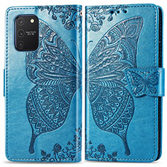 Coque Portefeuille Papillon Livre Cuir Etui Clapet pour Samsung Galaxy S10 Lite Bleu