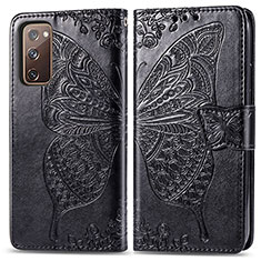 Coque Portefeuille Papillon Livre Cuir Etui Clapet pour Samsung Galaxy S20 FE 4G Noir