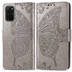 Coque Portefeuille Papillon Livre Cuir Etui Clapet pour Samsung Galaxy S20 Plus 5G Gris