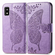 Coque Portefeuille Papillon Livre Cuir Etui Clapet pour Sharp Aquos wish3 Violet Clair