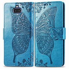 Coque Portefeuille Papillon Livre Cuir Etui Clapet pour Sony Xperia 8 Bleu