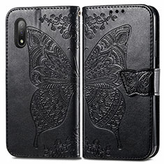 Coque Portefeuille Papillon Livre Cuir Etui Clapet pour Sony Xperia Ace II SO-41B Noir