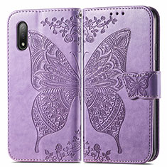 Coque Portefeuille Papillon Livre Cuir Etui Clapet pour Sony Xperia Ace II Violet Clair