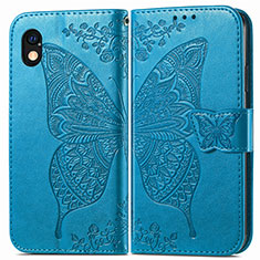 Coque Portefeuille Papillon Livre Cuir Etui Clapet pour Sony Xperia Ace III Bleu