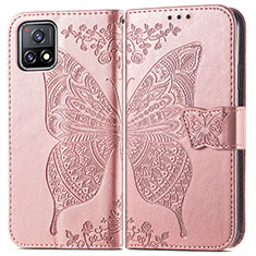 Coque Portefeuille Papillon Livre Cuir Etui Clapet pour Vivo iQOO U3 5G Rose