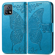 Coque Portefeuille Papillon Livre Cuir Etui Clapet pour Vivo Y52s t1 5G Bleu