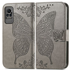 Coque Portefeuille Papillon Livre Cuir Etui Clapet pour Xiaomi Civi 5G Gris