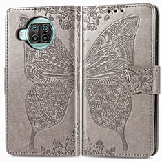 Coque Portefeuille Papillon Livre Cuir Etui Clapet pour Xiaomi Mi 10T Lite 5G Gris