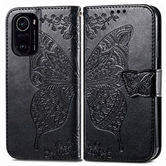 Coque Portefeuille Papillon Livre Cuir Etui Clapet pour Xiaomi Mi 11X Pro 5G Noir