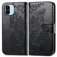 Coque Portefeuille Papillon Livre Cuir Etui Clapet pour Xiaomi Poco C50 Noir