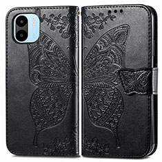 Coque Portefeuille Papillon Livre Cuir Etui Clapet pour Xiaomi Poco C51 Noir