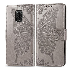 Coque Portefeuille Papillon Livre Cuir Etui Clapet pour Xiaomi Poco M2 Pro Gris