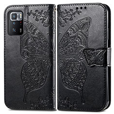 Coque Portefeuille Papillon Livre Cuir Etui Clapet pour Xiaomi Poco X3 GT 5G Noir