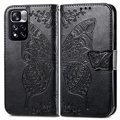 Coque Portefeuille Papillon Livre Cuir Etui Clapet pour Xiaomi Poco X4 NFC Noir