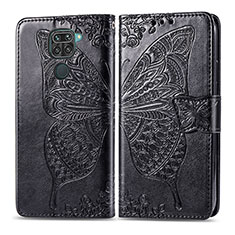 Coque Portefeuille Papillon Livre Cuir Etui Clapet pour Xiaomi Redmi 10X 4G Noir