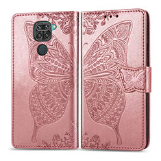 Coque Portefeuille Papillon Livre Cuir Etui Clapet pour Xiaomi Redmi 10X 4G Rose