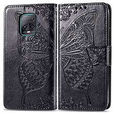 Coque Portefeuille Papillon Livre Cuir Etui Clapet pour Xiaomi Redmi 10X Pro 5G Noir