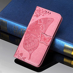 Coque Portefeuille Papillon Livre Cuir Etui Clapet pour Xiaomi Redmi 9 Prime India Rose Rouge