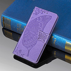 Coque Portefeuille Papillon Livre Cuir Etui Clapet pour Xiaomi Redmi 9 Prime India Violet Clair