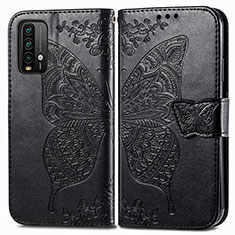 Coque Portefeuille Papillon Livre Cuir Etui Clapet pour Xiaomi Redmi 9T 4G Noir