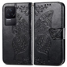 Coque Portefeuille Papillon Livre Cuir Etui Clapet pour Xiaomi Redmi K50 Pro 5G Noir