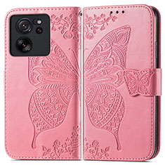 Coque Portefeuille Papillon Livre Cuir Etui Clapet pour Xiaomi Redmi K60 Ultra 5G Rose Rouge