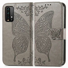 Coque Portefeuille Papillon Livre Cuir Etui Clapet pour Xiaomi Redmi Note 9 4G Gris