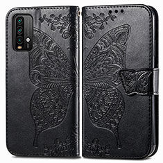 Coque Portefeuille Papillon Livre Cuir Etui Clapet pour Xiaomi Redmi Note 9 4G Noir