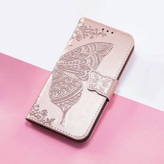 Coque Portefeuille Papillon Livre Cuir Etui Clapet S01D pour HTC U23 5G Or Rose