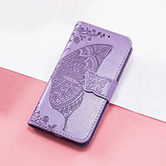 Coque Portefeuille Papillon Livre Cuir Etui Clapet S01D pour Huawei Enjoy 50 Pro Violet Clair